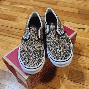Vans Leopard Print Slip-On Sneakers